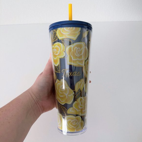 Starbucks Yellow Rose of Texas Plastic Venti 24oz Tumbler - NWT - Picture 2 of 9